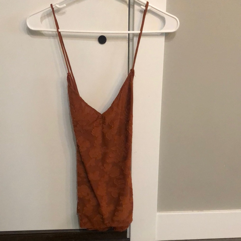 Free People orange spaghetti strap top